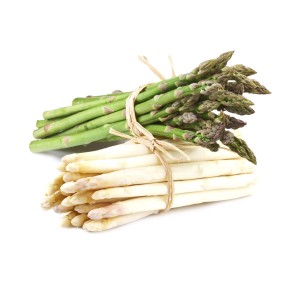 Bundle of White  and Green Asparagus