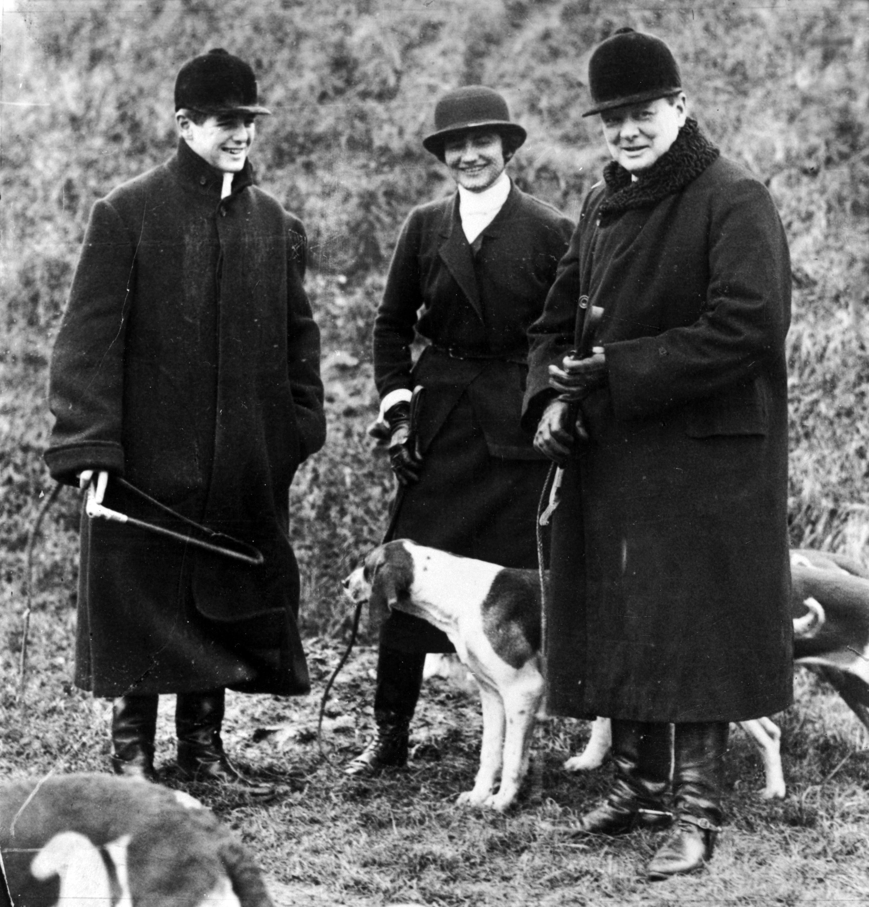 S Winstonem Churchillem (napravo) a jeho synem na lovu